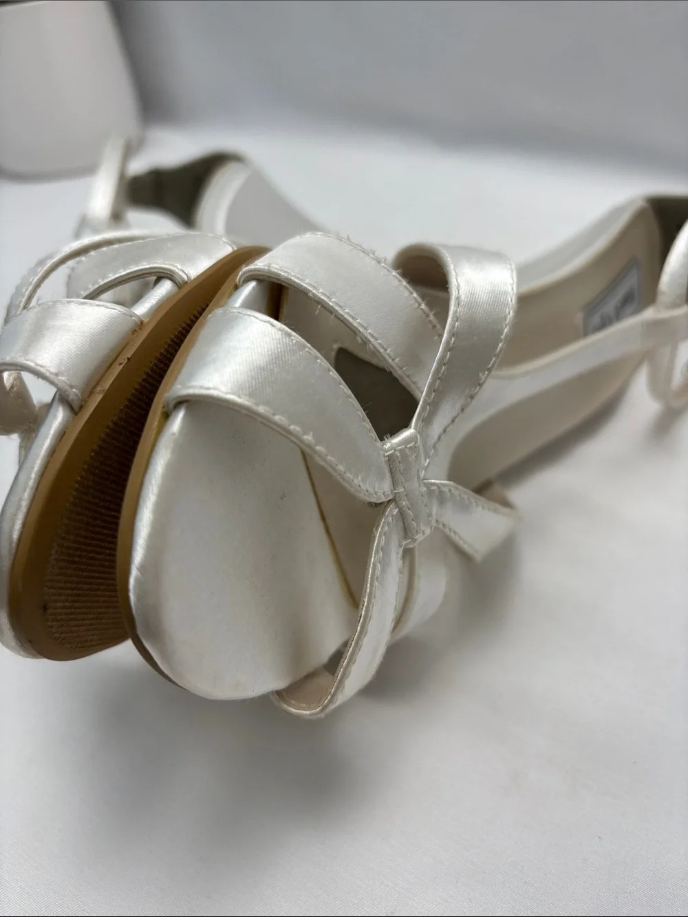 Touch Ups Ivory Satin Wedge Sandals